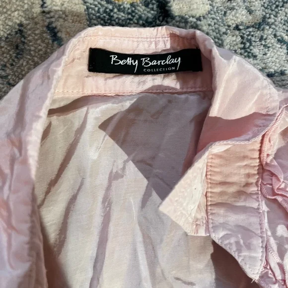 Pink Ruffled Button-Up Blouse - Picture 3 of 3